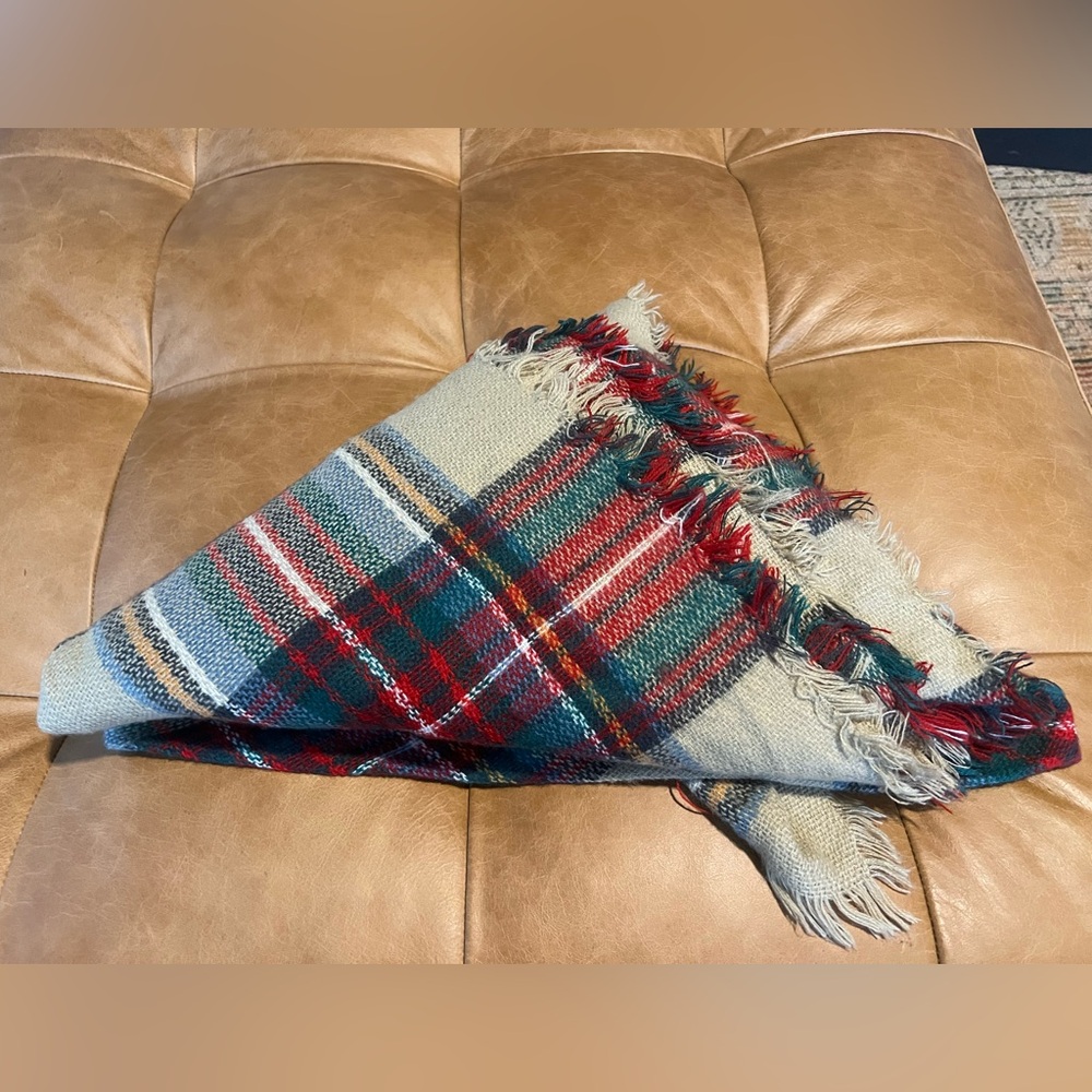 Plaid Fringe Scarf